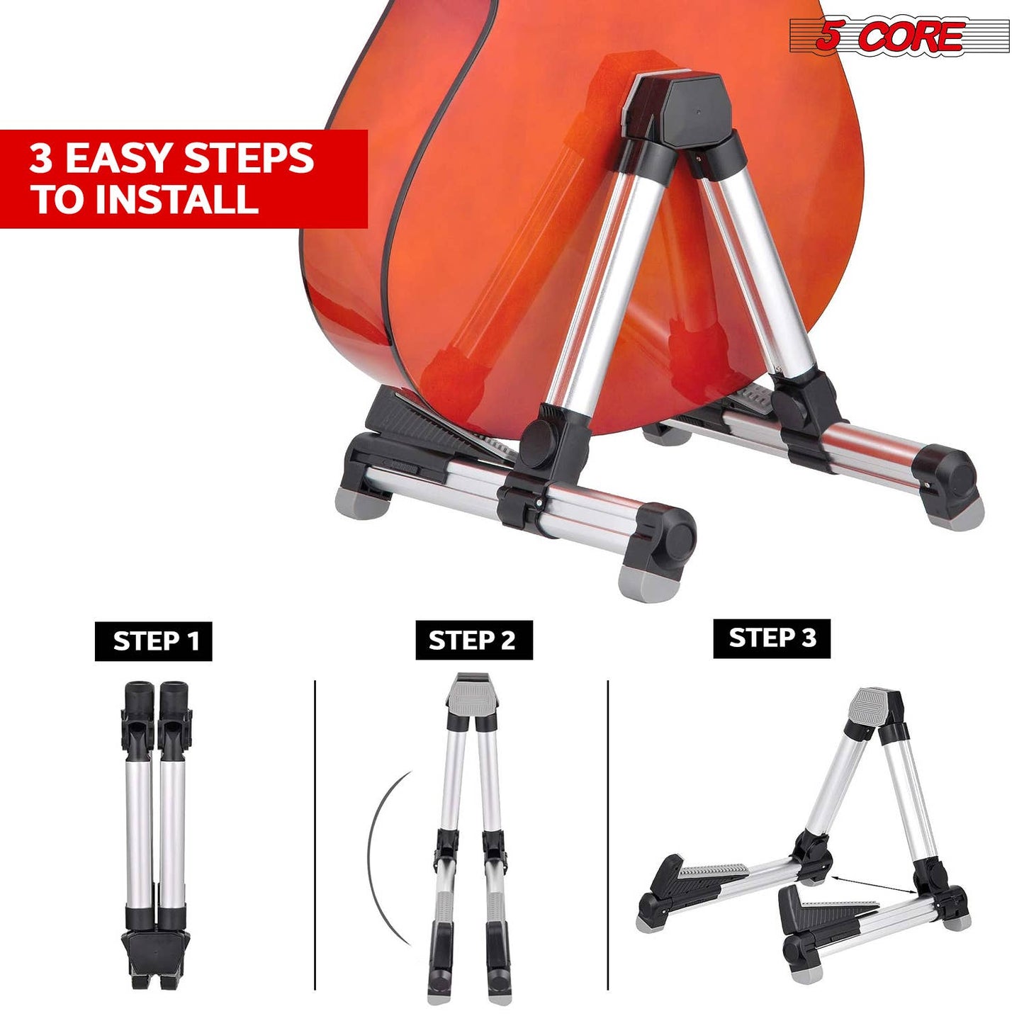 Premium A-Frame Folding & Adjustable Aluminum Guitar Stand