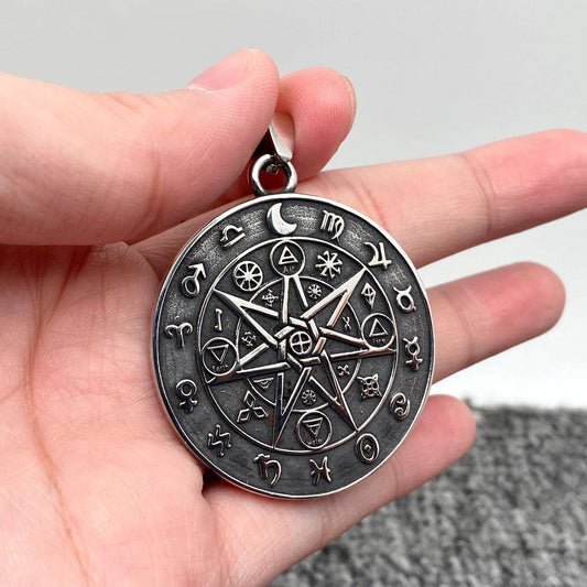 Zodiac Compass Stainless Steel Charm Pendant - MJ/MNP
