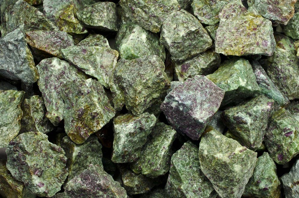 Rough Ruby in Kyanite- India - Raw Natural Stones