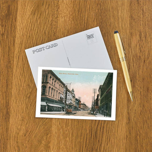 Postcard OH-473 Main Street, Zanesville