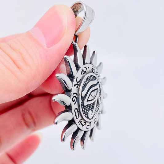 Vintage Horus Eye Sun Stainless Steel Pendant -