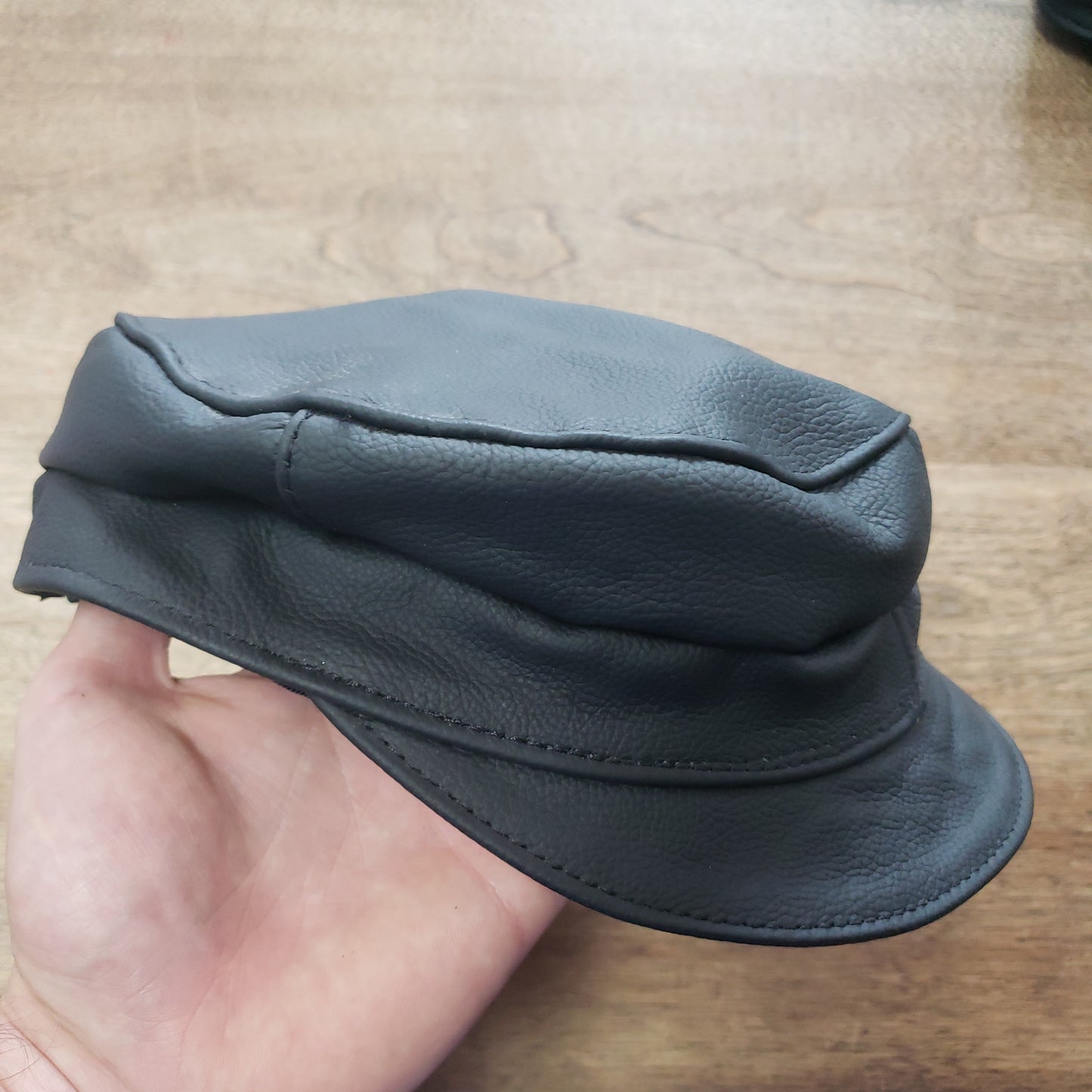 Leather Greek Fisherman's Hat Black
