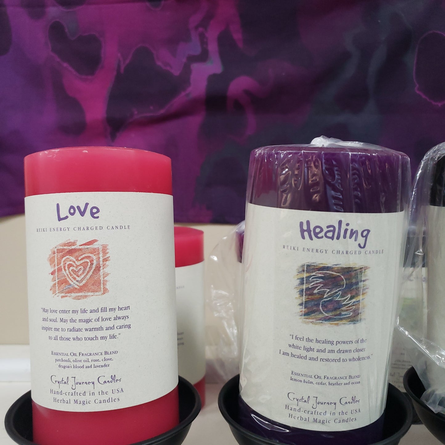 Pillar Reiki Herbal Candle by Crystal Journeys