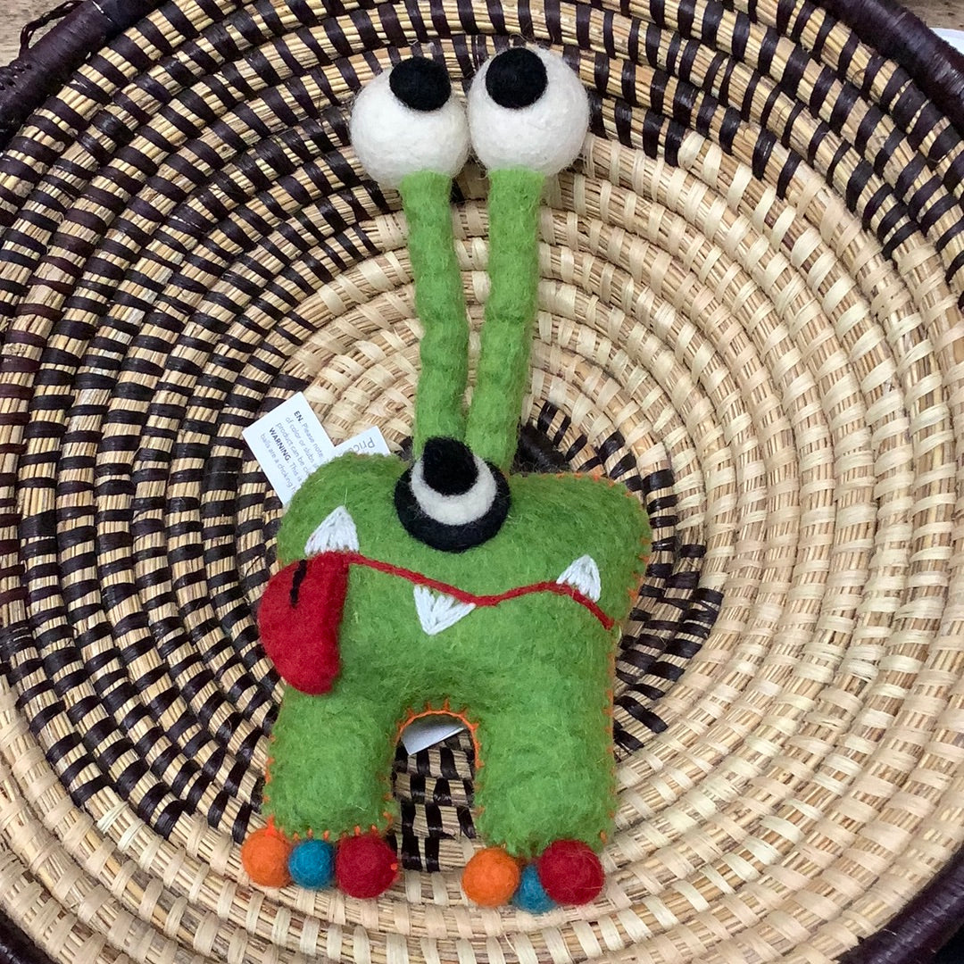 Green Monster Tooth Pillow
