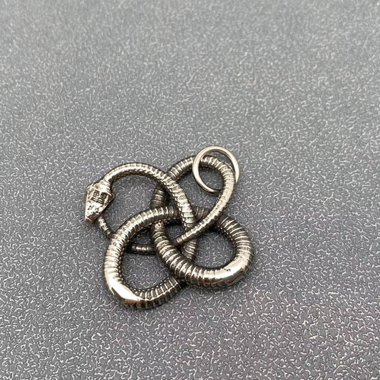 Stainless Steel Ouroboros Blackening Snake Pendant