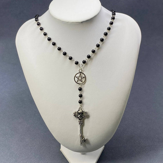 Gothic Skull Key Charm Necklace - GT
