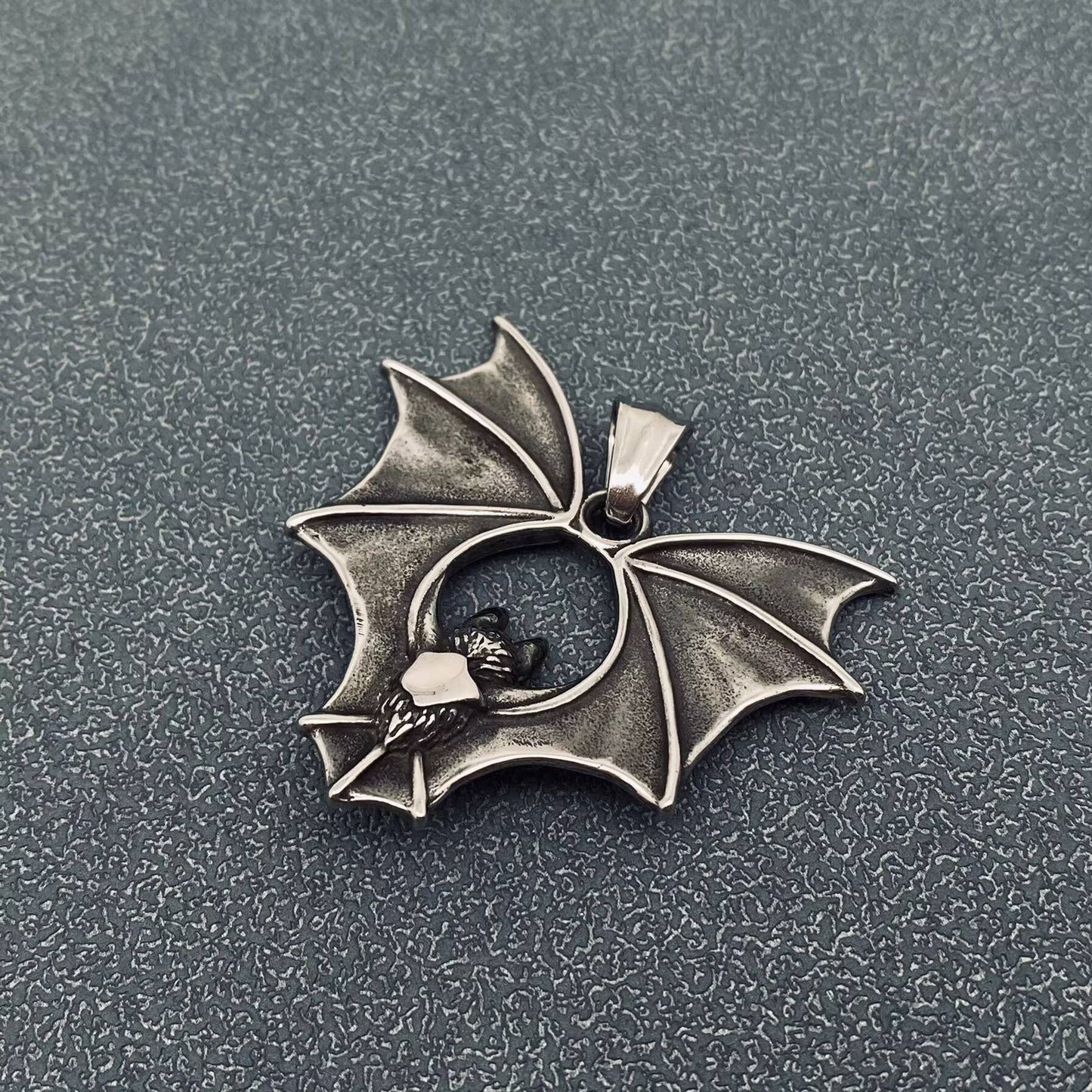 Gothic Stainless Steel Bat Pendant - MJ/MNP/GT