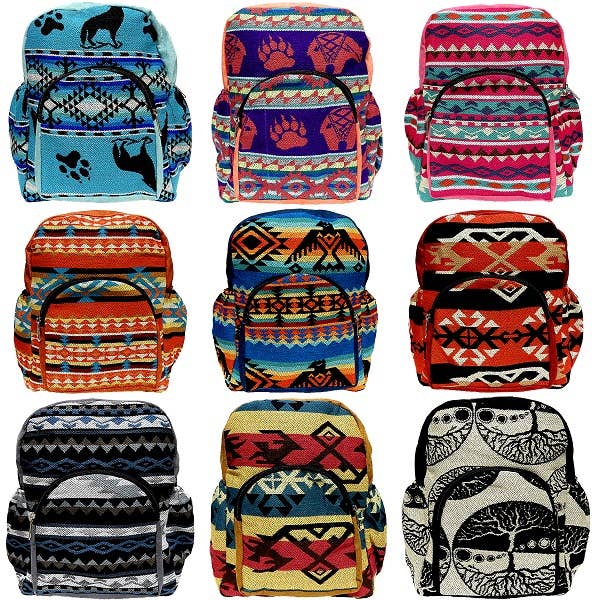 Small Tribal Striped Ecuadorian Backpack