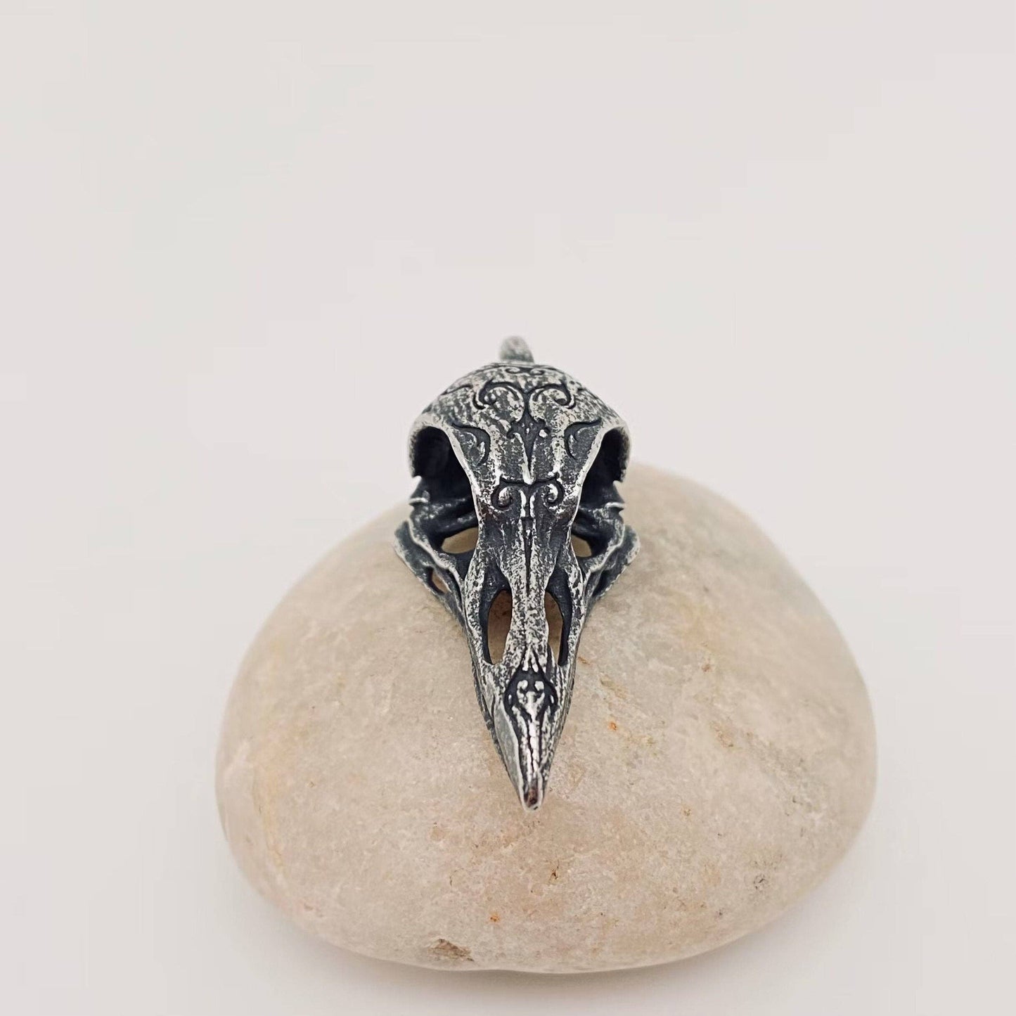 Viking Stainless Steel Carved Crow Head Pendant - MJ/MNP