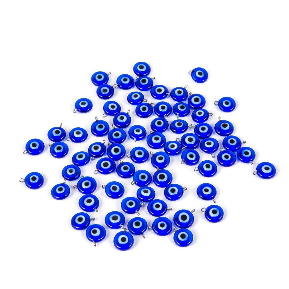 Handcrafted Glass Charm Evil Eye Pendant Blue