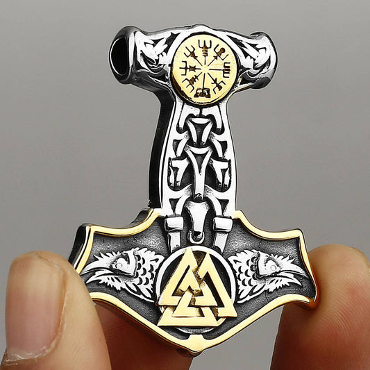 Valknut Hammer Viking Stainless Steel Pendant - MJ/MMP
