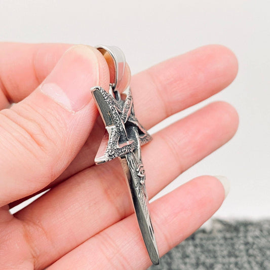 Stainless Steel Eye of Horus Pentagram Pendant