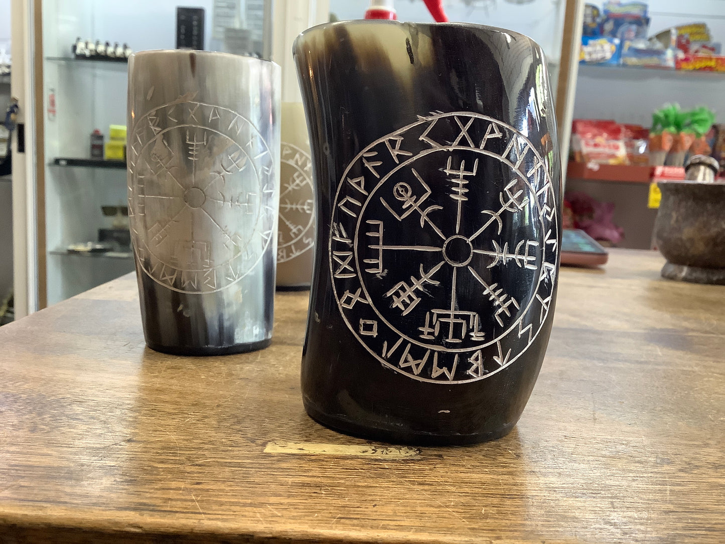 Runic drinking horn