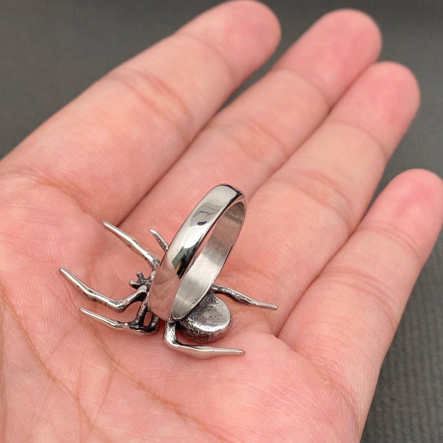 Gothic Unisex Stainless Steel Spider Ring