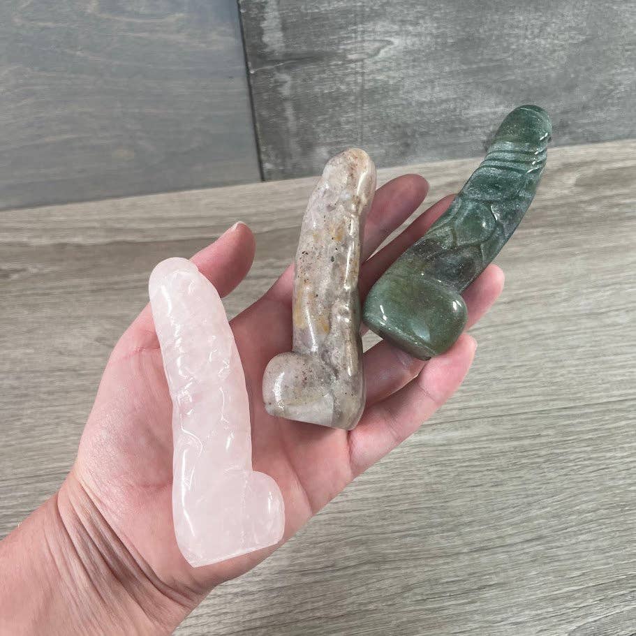 Crystal Phallic Figurine - Penis – Medium Carved Gemstone Statue