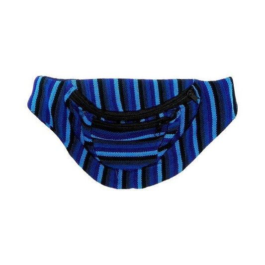 Woven Striped Guatemalan 3 Zipper Fanny Pack