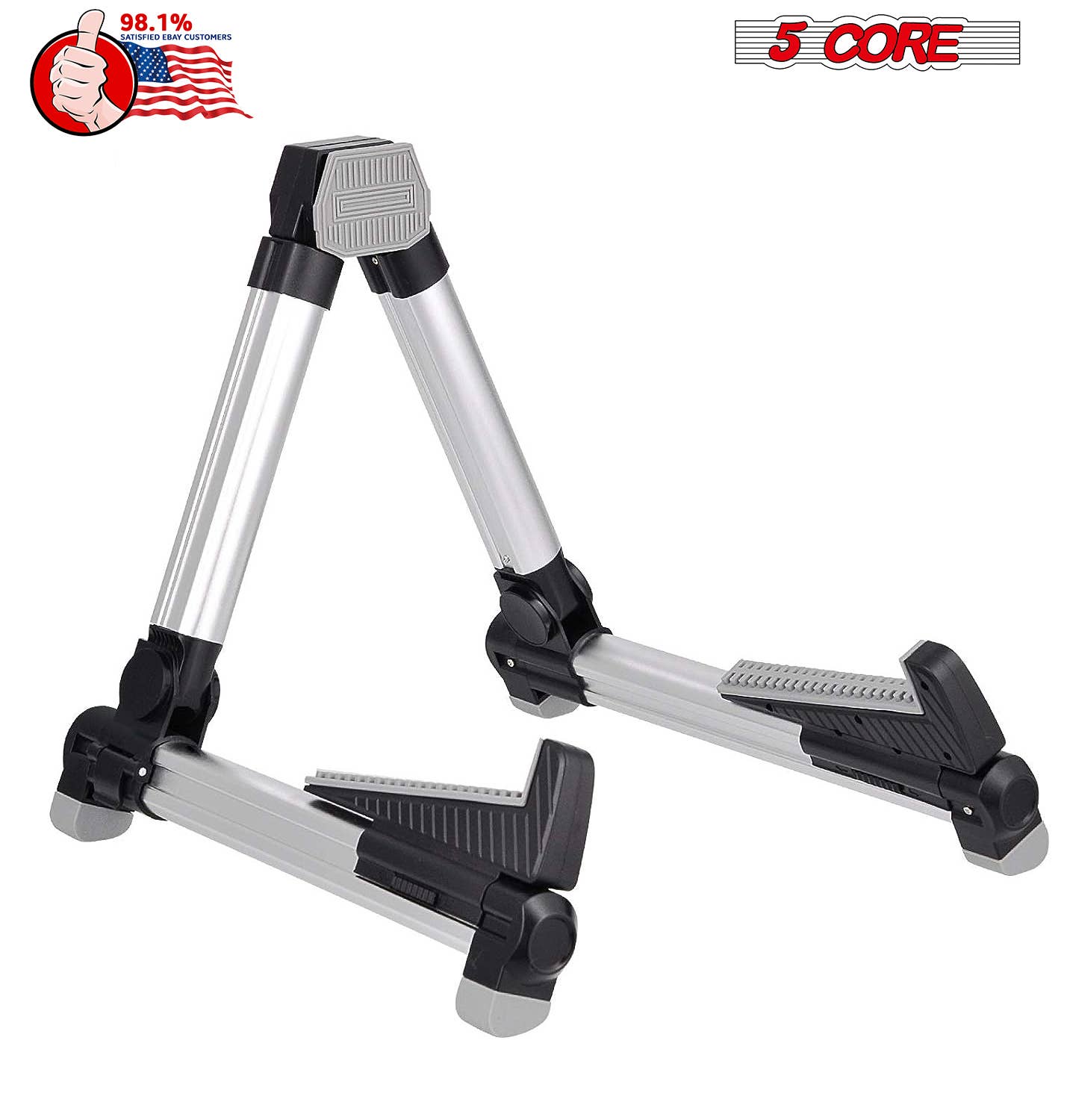 Premium A-Frame Folding & Adjustable Aluminum Guitar Stand