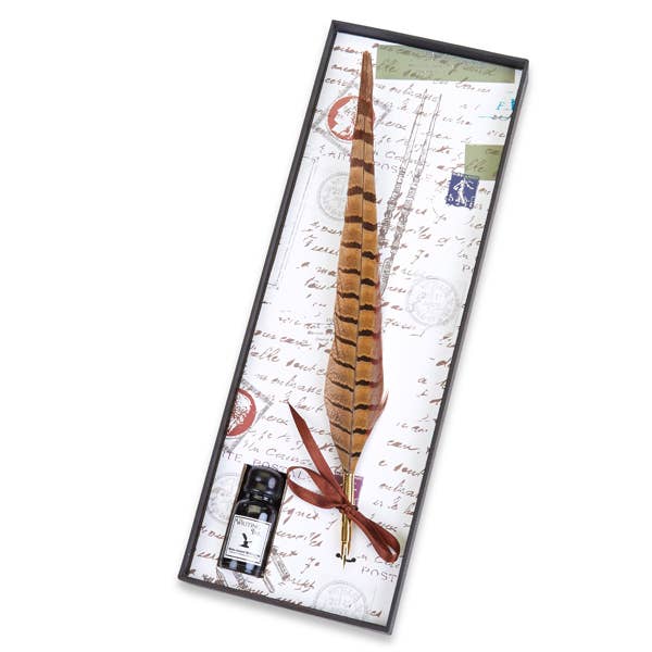 Pheasant Quill Nib Pen & Ink Set