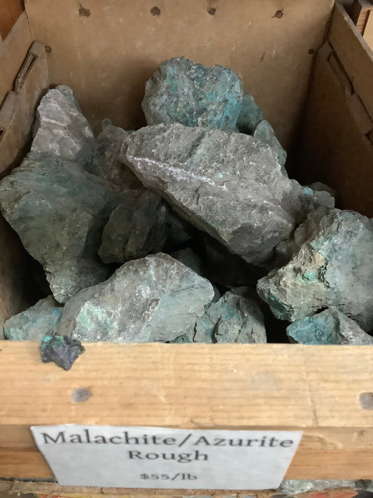 Azurite malachite rough from crate Per Pound