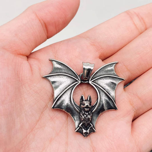 Gothic Stainless Steel Bat Pendant - MJ/MNP/GT