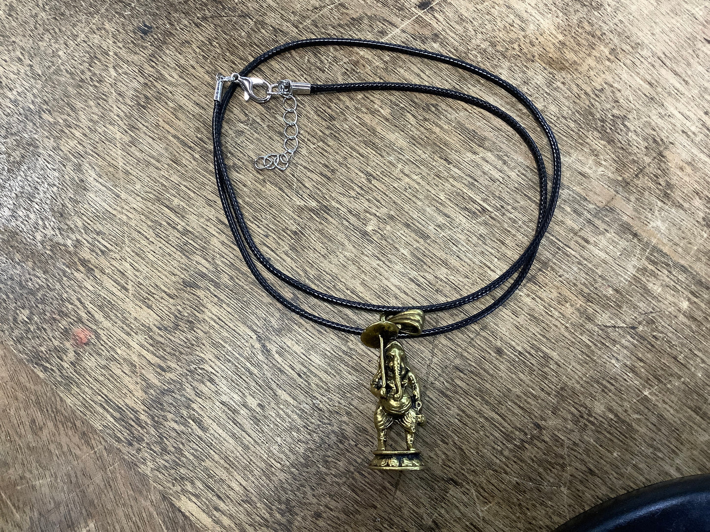 Ganesh brass mini statue pendant necklace