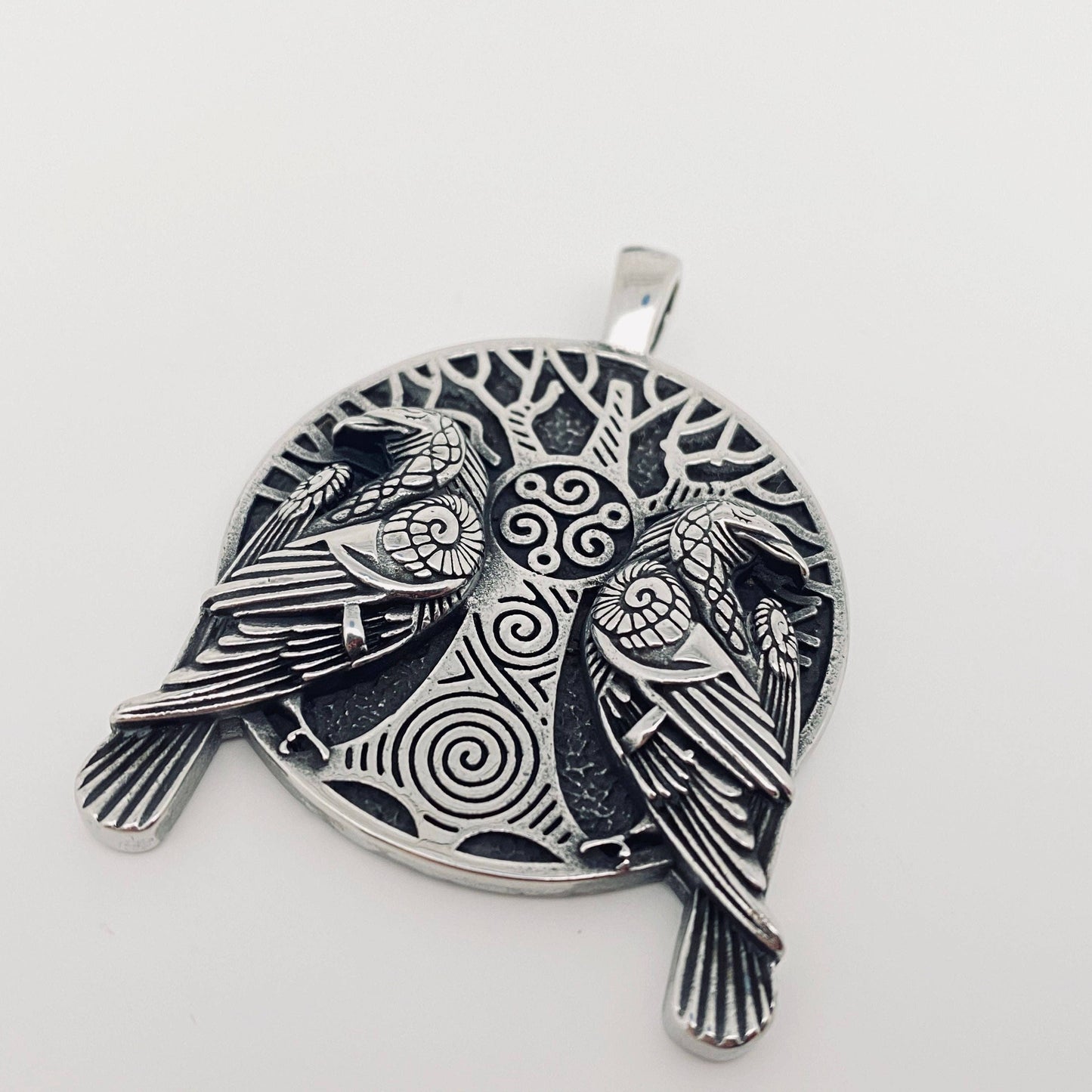 Viking Double Crow Stainless Steel Pendant - MJ/MNP