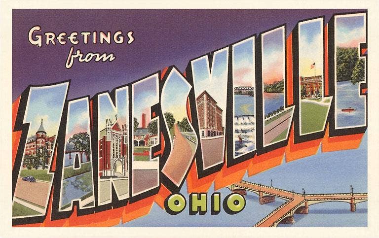 Sticker OH-360 Greetings from Zanesville