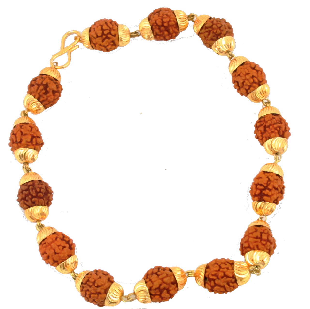 Rudraksha Bracelet with Metal Links