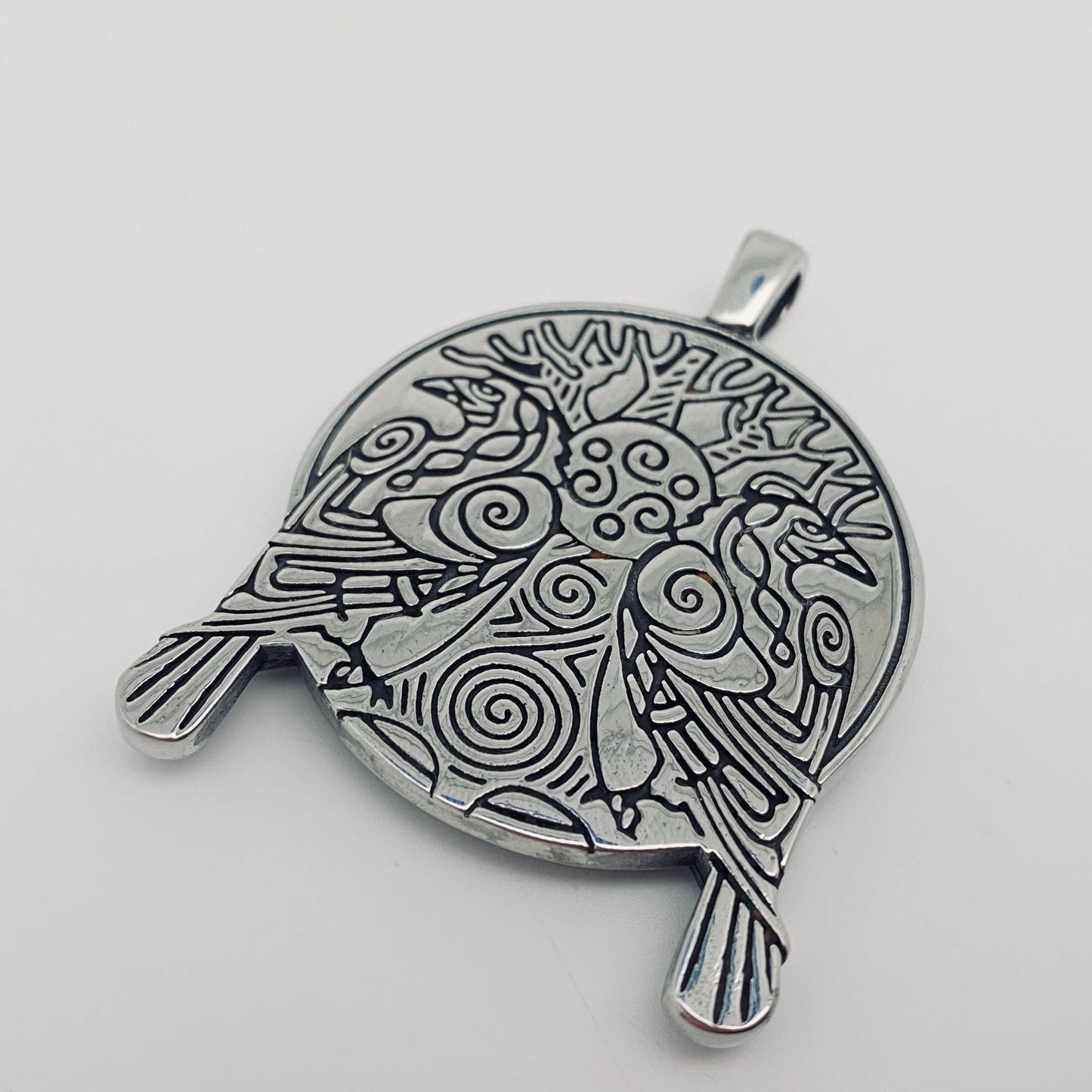 Viking Double Crow Stainless Steel Pendant - MJ/MNP