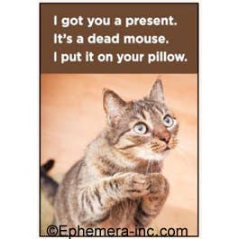 Magnet-I got you a present. It's a dead mouse….