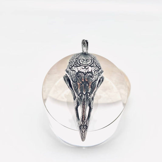Viking Stainless Steel Carved Crow Head Pendant - MJ/MNP