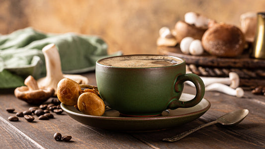 Mushroom Coffee - Fine Coffee + Medicinal Mushrooms for Sharpening Brain Function, Stress Relief, Immune Boost, Heart Health, Positive Mood