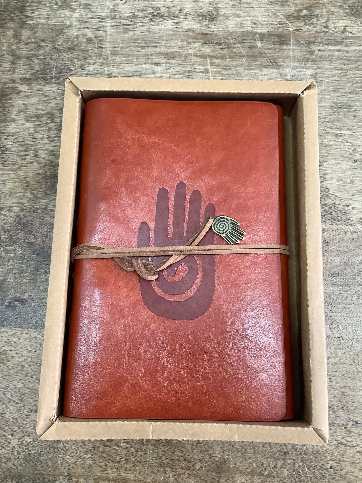 Leatherette Journal - Hamsa - Brown