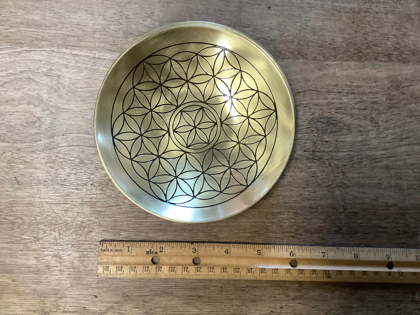 Brass Engraved Plate Flower of Life
