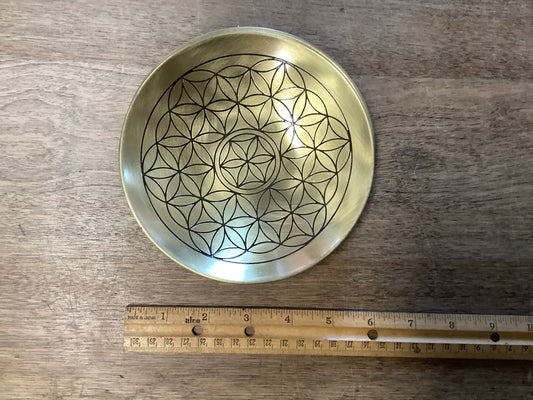 Brass Engraved Plate Flower of Life