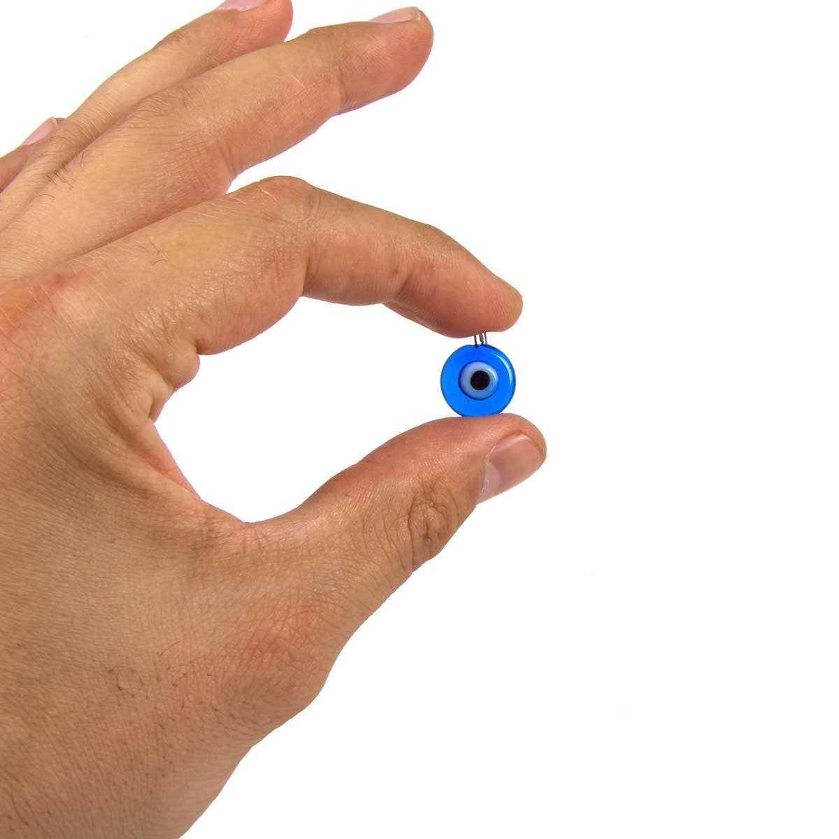 Handcrafted Glass Charm Evil Eye Pendant Blue