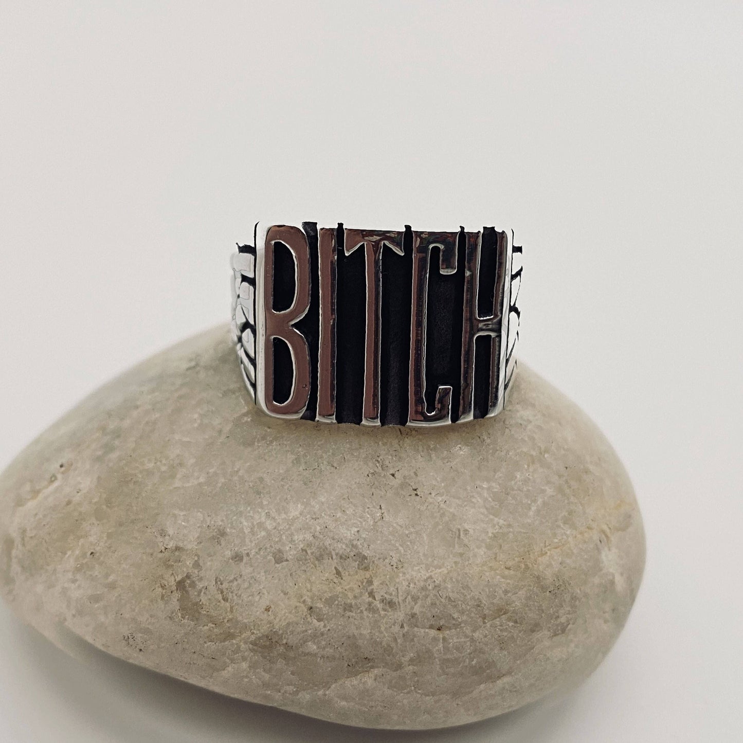 Stainless Steel BITCH Ring For Man and Women
