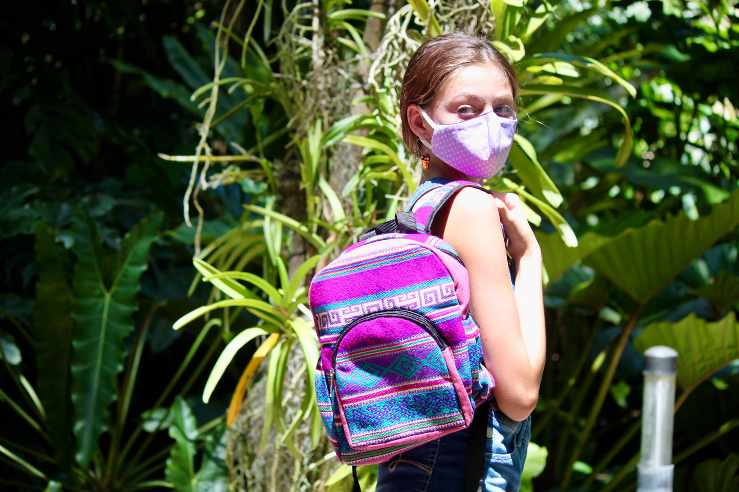 Small Tribal Striped Ecuadorian Backpack