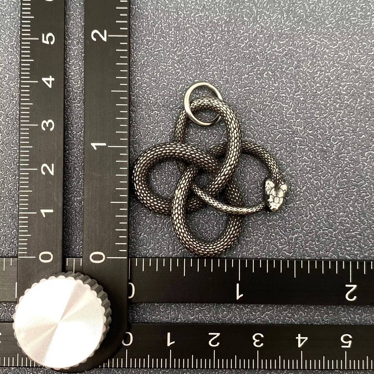 Stainless Steel Ouroboros Blackening Snake Pendant