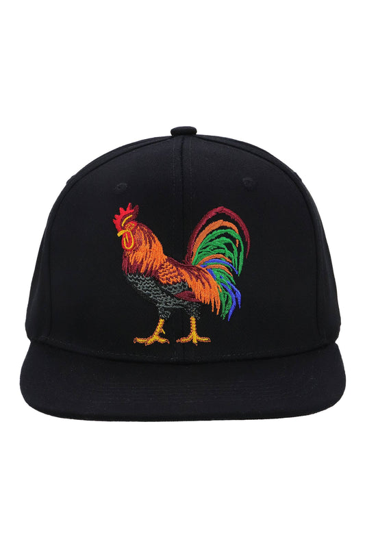 Rooster El Gallo Six Panel Flat Brim Cap