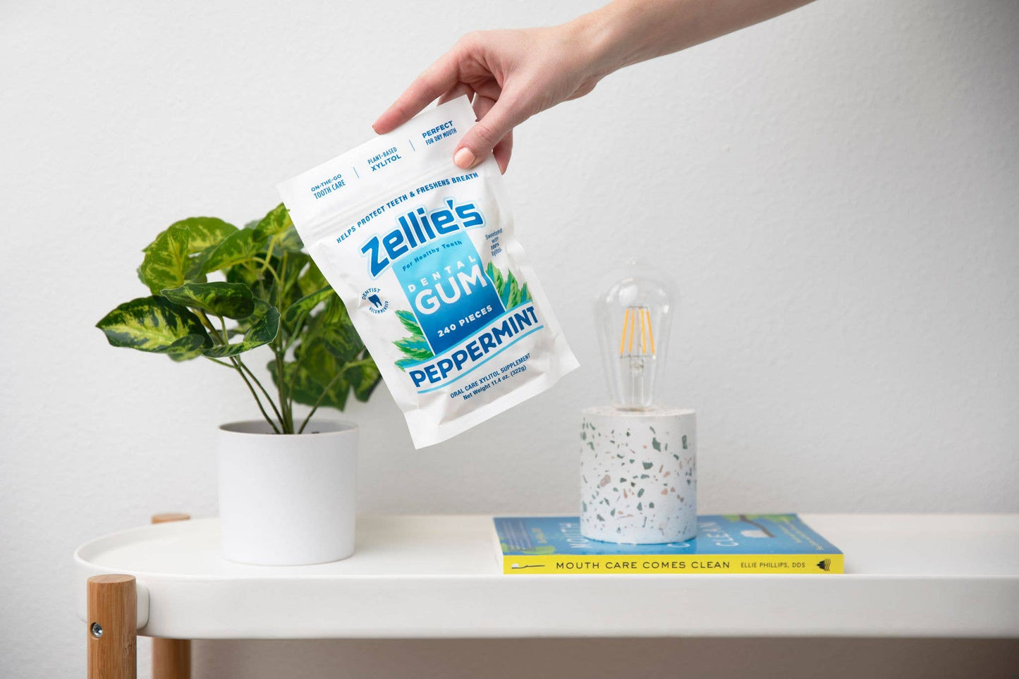 Zellie's Xylitol Dental Gum - Peppermint 240ct Pouch
