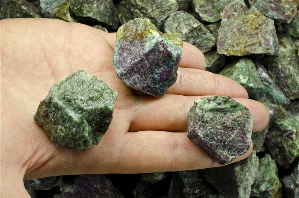 Rough Ruby in Kyanite- India - Raw Natural Stones