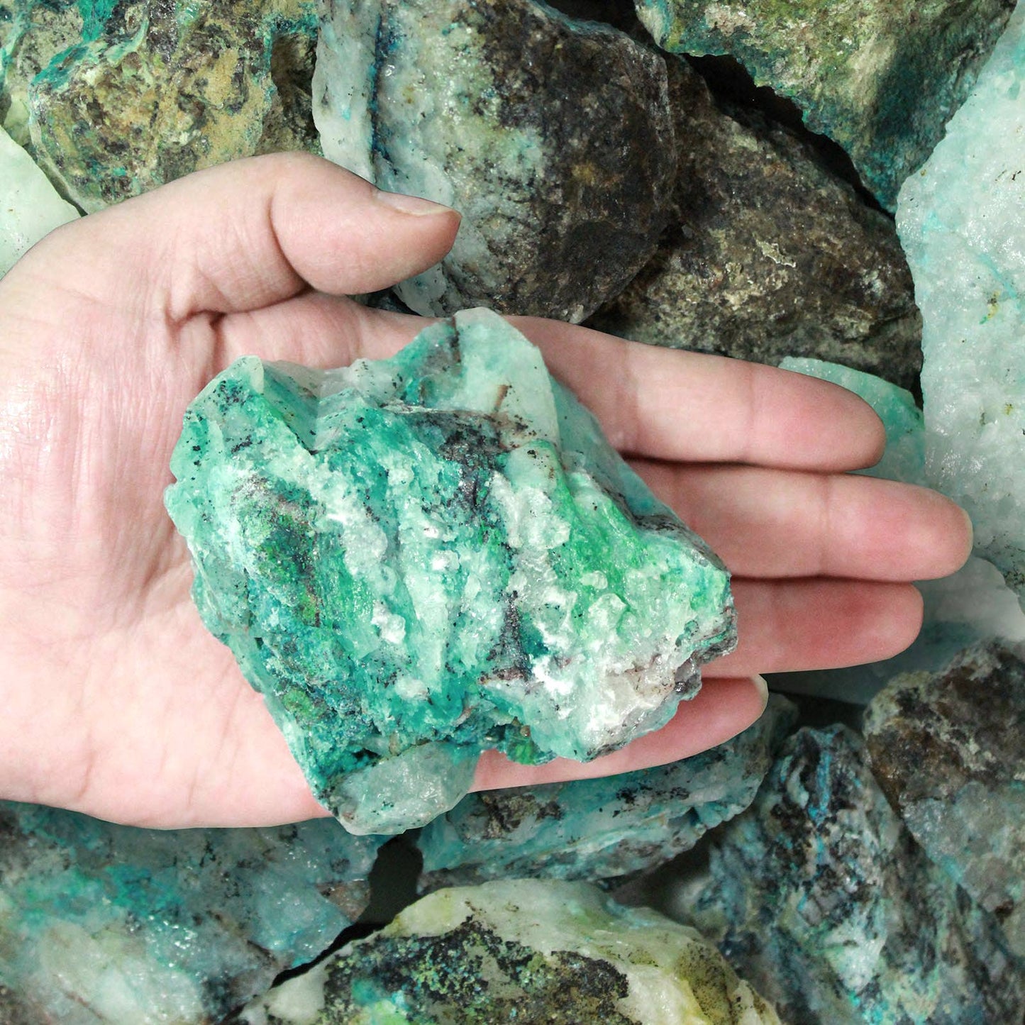 Rough Chrysocolla with Quartz - Peru