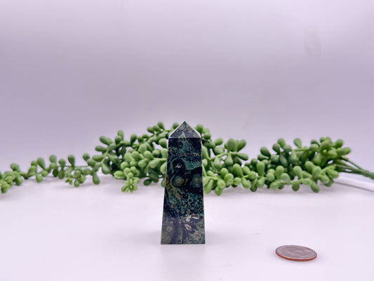 Kambaba Jasper Gemstone Tower Obelisk 4 Faceted 7.5CM Aprox