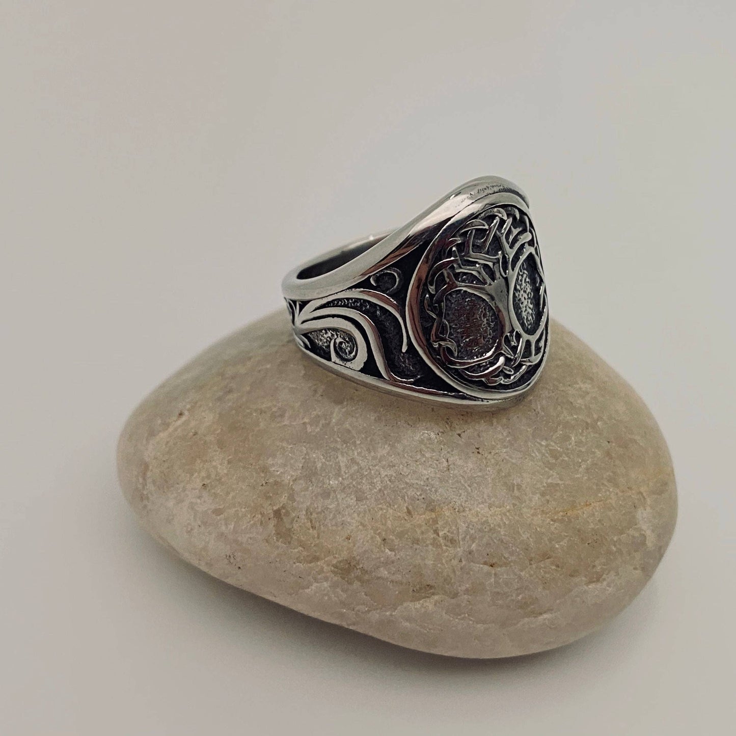 Viking Tree of Life Titanium Steel Ring