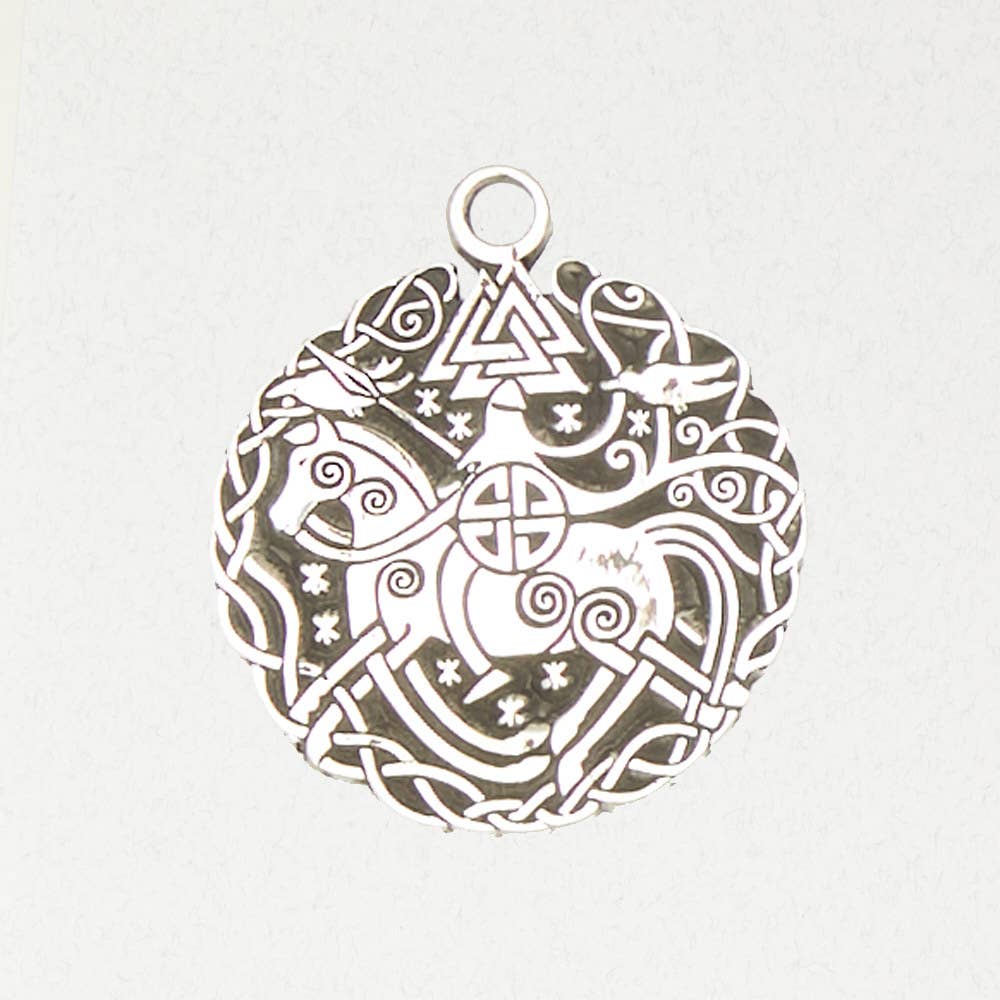 Norse Pewter Pendant Necklace – Valknut Knot