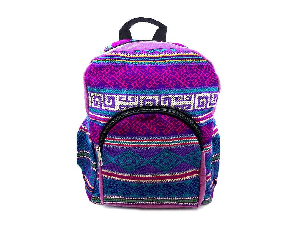 Small Tribal Striped Ecuadorian Backpack