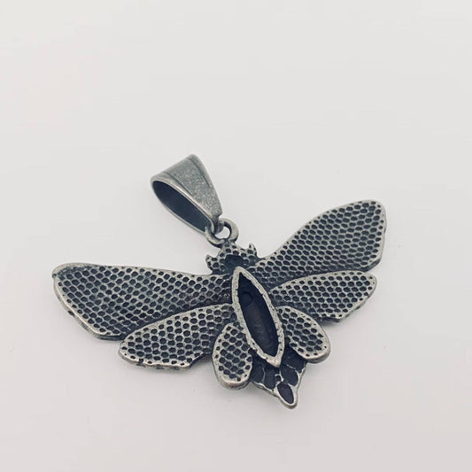 Retro Skull Bee Stainless Steel Pendant - Death Moth
