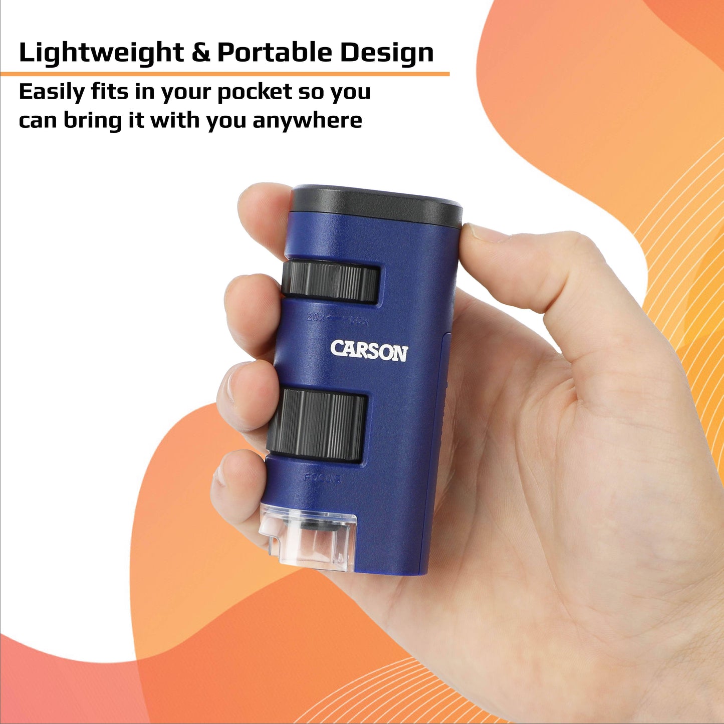 20x-60x Magnification, LED Lit Pocket Microscope, STEM Toy