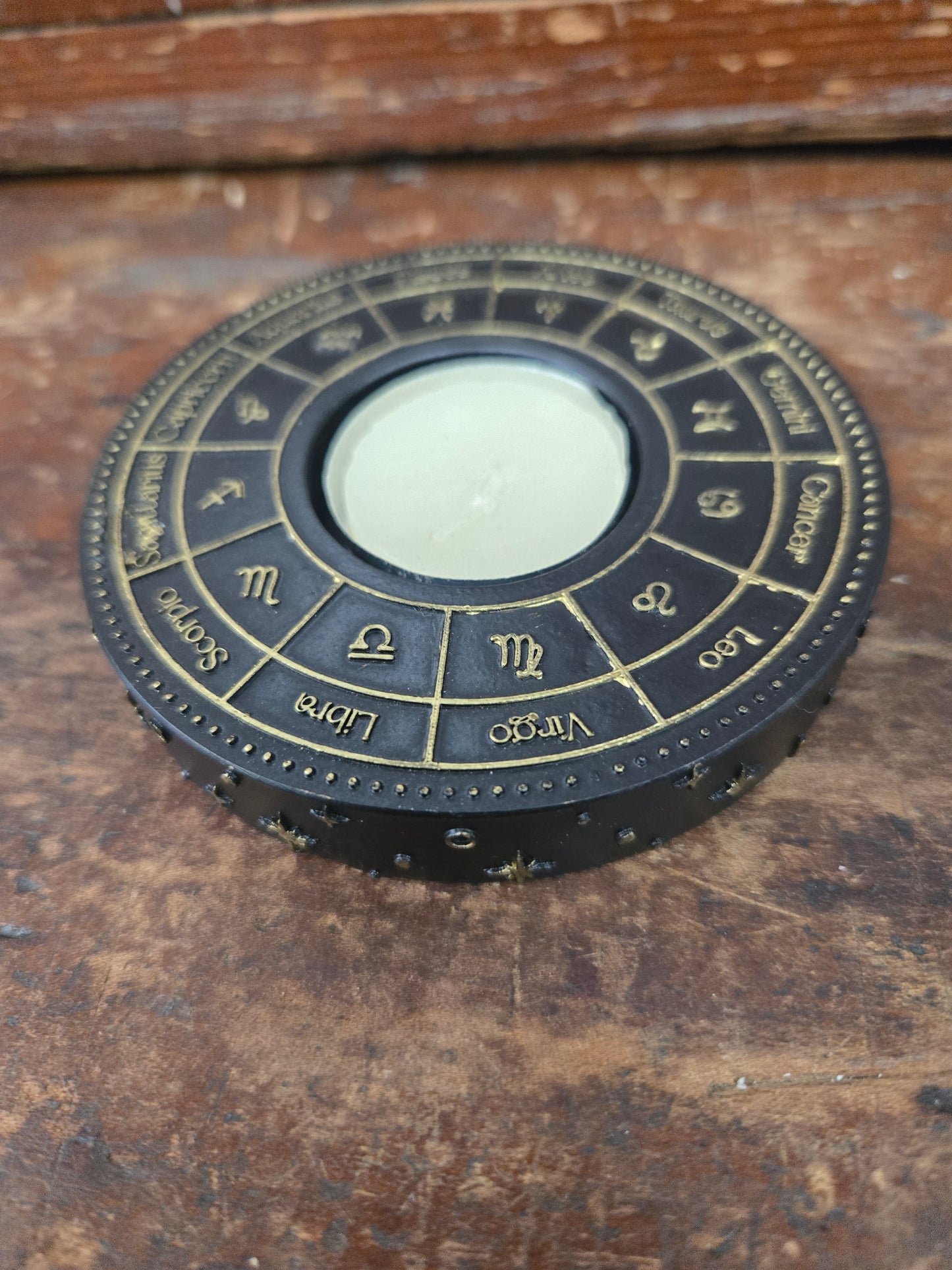 Astrology Wheel Tealight Candle Holder